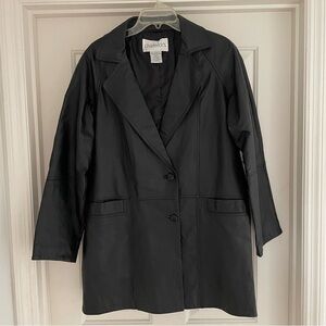 Chadwick’s classic Vintage Black 100% Genuine Leather Coat Jacket Women’s Size M